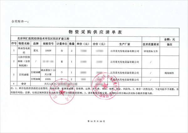 186kw柴油發電機組采購合同